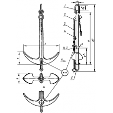 Якорь адмиралтейский 1500 кг ГОСТ 760-74